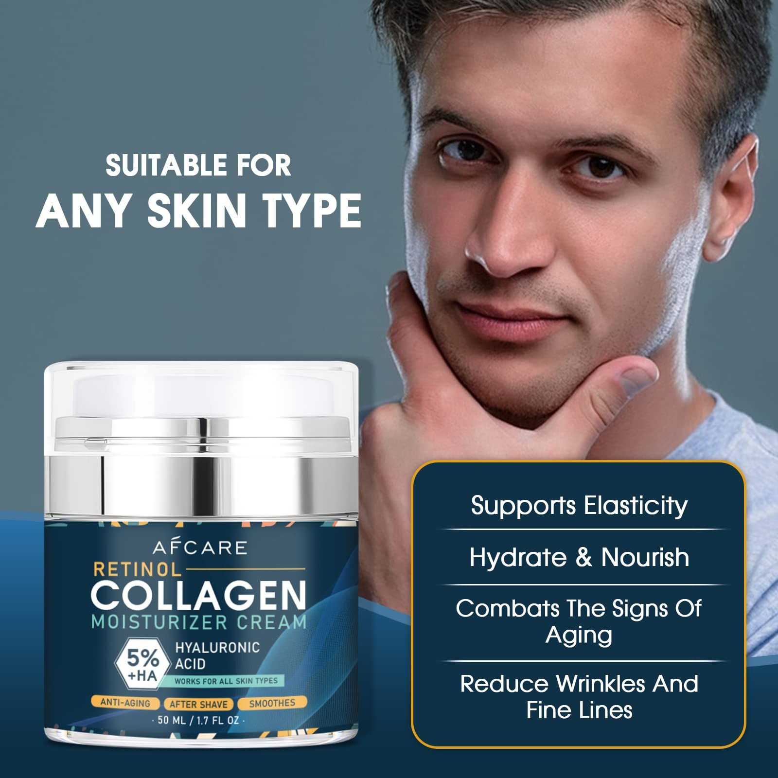 Shaving Cream - Anti-Aging-Feuchtigkeitscreme mit Retinol, Kollagen und 5