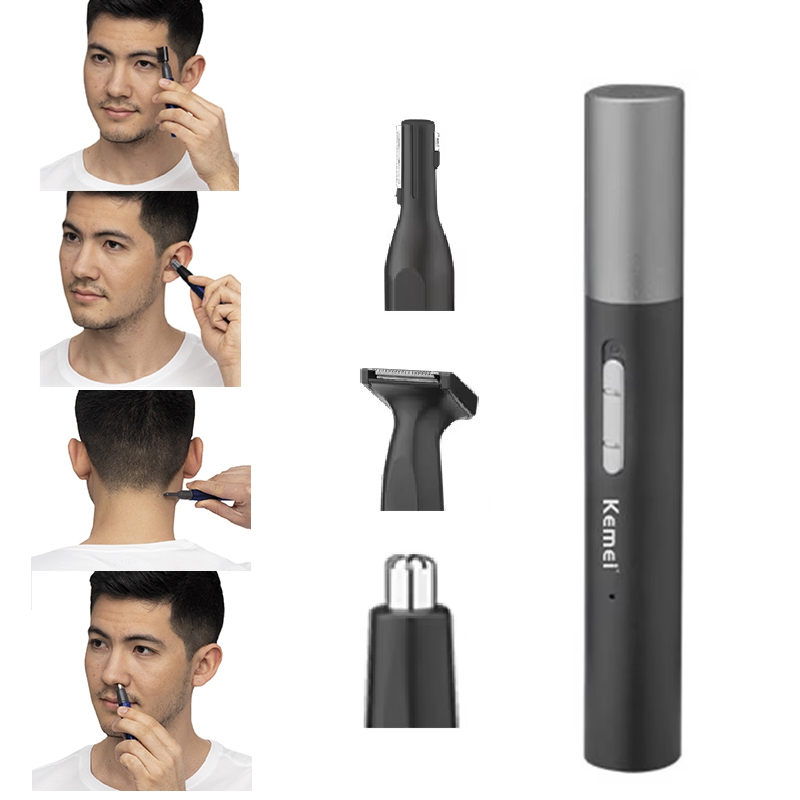 Body Trimmer - Kemei Pro Wiederaufladbarer Nasenhaartrimmer-Stift Bartpflege-Set Elektrischer
