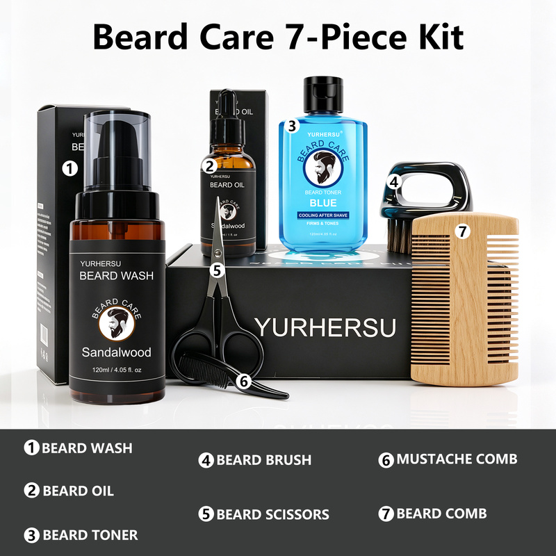 Beard Oil - Bartpflege-Set (7 Teile)3