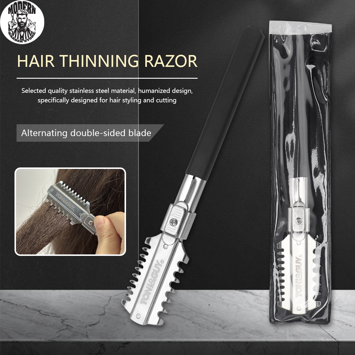 Beard Trimmer - Salon Doppelklingen-Rasiermesser für Haarschnitte, manuelle Haarschneidewerkzeuge,