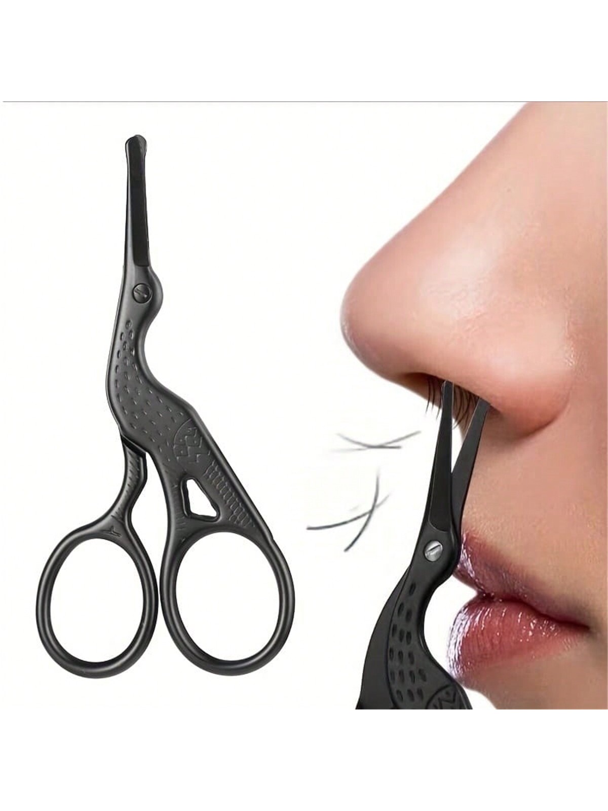 Nose Trimmer - Nasenhaarschere, Edelstahl-Trimmer mit abgerundeter Spitze, Präzisions-Augenbrauenschere,
